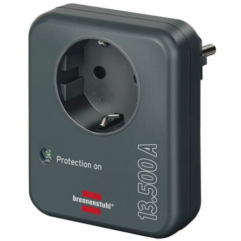 brennenstuhl-1506996-enchufe adaptador protegido contra subidas de tensión 13.500a antracita