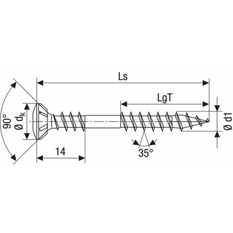 SPAX Tornillo De Acero Inoxidable, 3,5 X 35 Mm, 90 Unidades, Rosca