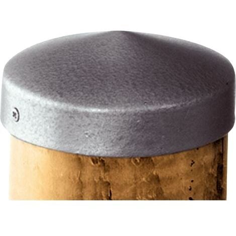 Chapeau Rond galvanisé - Dessus de poteau Ø10 cm