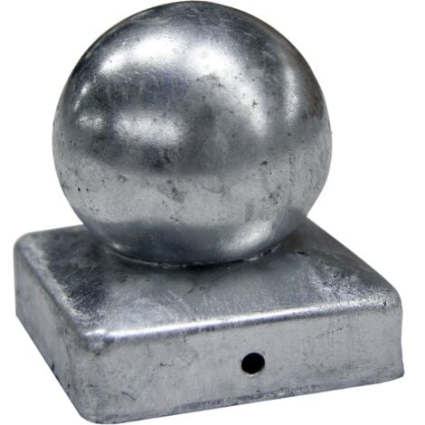 Chapeau Boule galvanisé - Dessus de poteau 7X7 cm