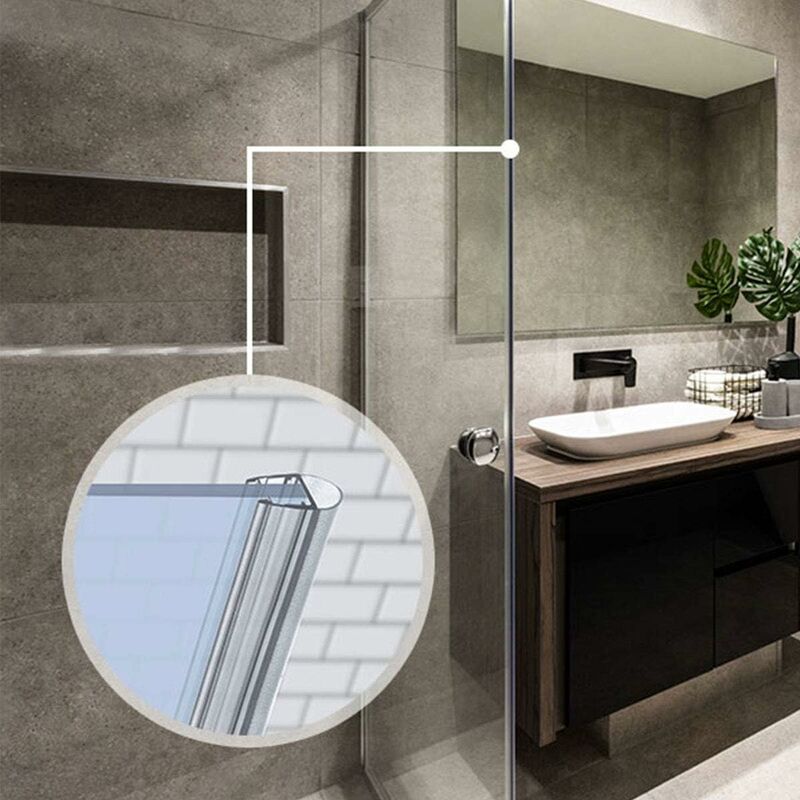 STEIGNER Joint de douche pour paroi en verre, 40cm, vitre 5/6 mm, joint  d'étanchéité PVC droit pour les cabines de douche réctangulaires, UK22-06 :  : Bricolage