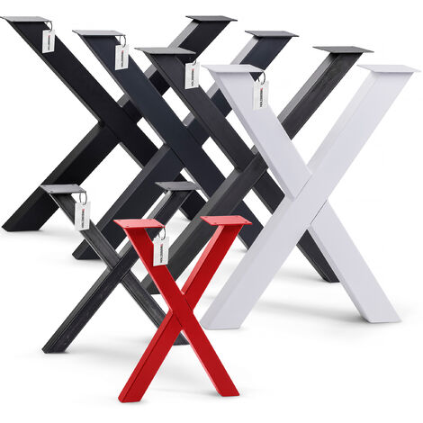 HOLZBRINK 1x Pied de Table X en Profilés d'Acier 80x80 mm, Dimensions 60x72 cm, Gris Anthracite, HLT-03-J-EE-7016