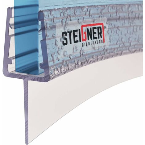 STEIGNER Joint de douche pour paroi en verre, 100cm, vitre 6/7/8mm, joint d'étanchéité PVC courbé pour les cabines de douche arrondies, UK10