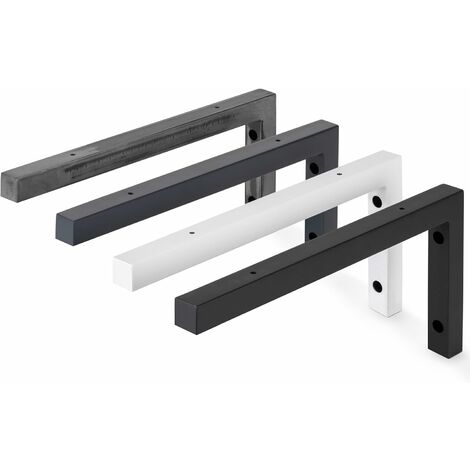 Holzbrink 2x support mural Noir pour vasque, support lavabo design et robuste ou support d'étagère murale, fixation murale sur le plan de vasquehplatte, 450x200 mm