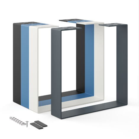 Holzbrink – Pied de table en métal gris 40x43 cm – Acier plat 5 mm – Charge maximale 100 kg – Accessoires de montage inclus