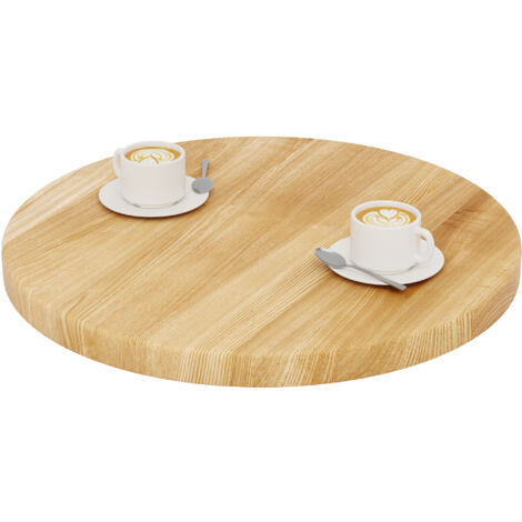 LAMO Manufaktur Plateau de table rond 60 cm en bois naturel Pour table basse ronde ou de chevet Épaisseur : 40 mm Couleur : Rustique (1/5)