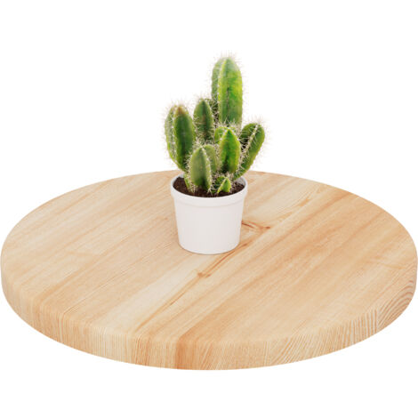 LAMO Manufaktur Plateau de table rond 40 cm en bois naturel  Pour table basse ronde ou de chevet  Épaisseur : 28 mm  Couleur : Naturel