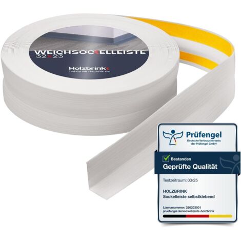 HOLZBRINK Plinthe souple autoadhésive PVC 32x23mm, 1 m  Plinthe pour finition plan de travail, meubles cuisine  Lame PVC adhesive  Couleur: Bouleau