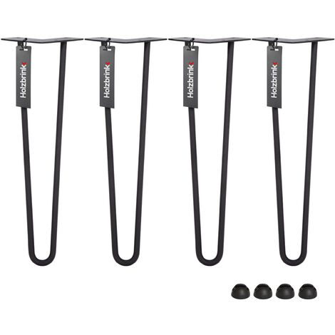 HOLZBRINK Pied de Table en Acier Hairpin Triple Barre 12 mm, Hauteur: 60 cm, Gris Anthracite, 1 pcs, HLT-13A-60-7016