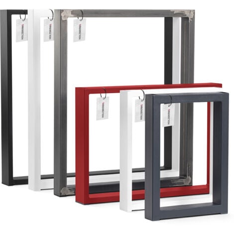 HOLZBRINK 1x Pied de Table en Profilés d'Acier 60x20 mm, Cadre 40x43 cm, Noir Foncé, HLT-01-E-BB-9005