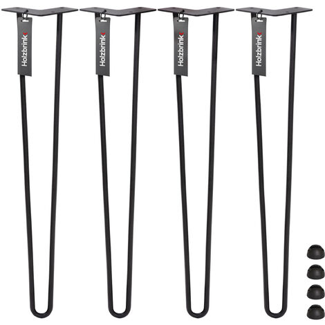 HOLZBRINK Pied de Table en Acier Hairpin Triple Barre 12 mm, Hauteur: 72 cm, Gris Anthracite, 1 pcs, HLT-13A-72-7016