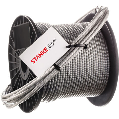 0 - Câble inox 4.0mm 7x19. Bobine de 100 m Revêtement plastique