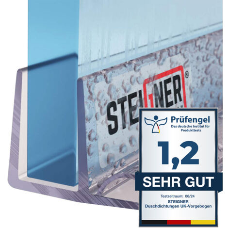 Steigner – Joint de douche droit en PVC 200cm – Étanchéité pour vitre 5/6/7mm – Installation rapide – Résistant aux basses températures