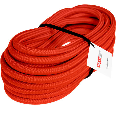 Seilwerk STANKE Corde en Caoutchouc Rouge 4 mm 1 m - Corde en Caoutchouc Corde Extensible Corde pour Fixer des Bâches