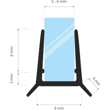 STEIGNER Joint de douche pour paroi en verre, 40cm, vitre 5/6mm, joint d'étanchéité PVC courbé pour les cabines de douche arrondies, UK24-06