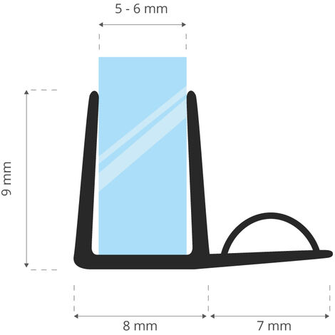 STEIGNER Joint de douche pour paroi en verre, 30cm, vitre 3,5/4/5mm, joint  d'étanchéité PVC droit pour les cabines de douche réctangulaires, UK06