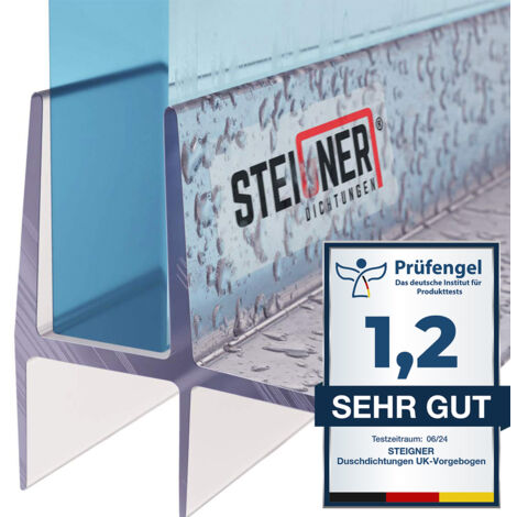 Steigner – Joint d'étanchéité PVC droit pour cabine de douche rectangulaire – 80cm – Vitre 5/6mm – Installation facile – Étanchéité 100%