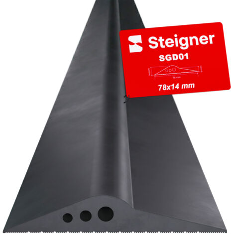 Steigner – Seuil de porte garage EPDM 3 m – Joint flexible 14 mm x 78 mm – Résistant aux intempéries – Installation facile sans colle - SGD01