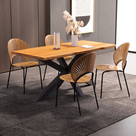 HOLZBRINK Pied de table en acier, pied pour table è manger, table de cuisine, table de conférence, 150x70x72 cm (long. x larg. x haut.), Noir, 1 Pied, HLT-19-J-EE-9005