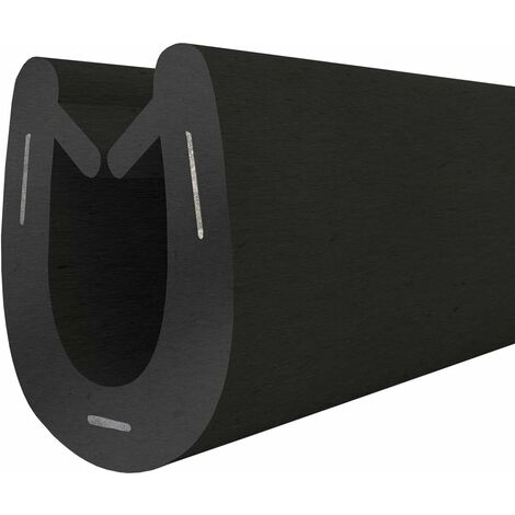 Steigner – Joint de protection bord tôle T-4 noir – Caoutchouc EPDM 9x13mm – Auto-serrant flexible – Longueur 3m pour intérieur et extérieur