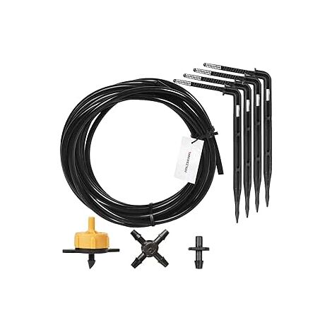 HOLZBRINK Kit n°3 pour l’arrosage du jardin avec raccord en croix et goutteur bleu, débit 8l/h, 5 lots, HTB-03-B-5