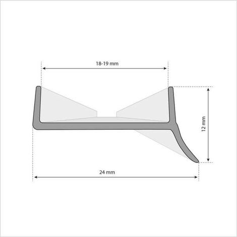 STEIGNER Joint pour plinthe cuisine, profil d’étanchéité pour socle  cuisine, 18mm / 19mm, longueur : 1,5m, Blanc