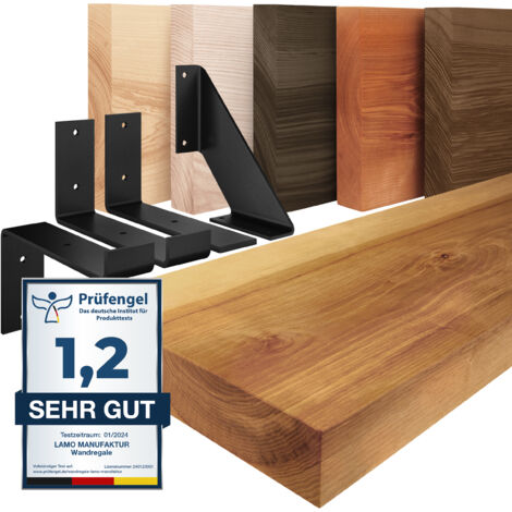 SALE Massief houten Wandplank met blinde bevestiging 255cm met 4x led