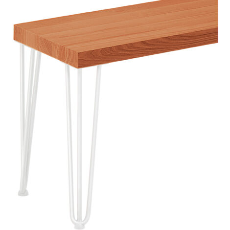 LAMO Manufaktur Tabouret pour salle à manger 30x40x47 cm (l x L x h), pied en métal modèle Simple Blanc / assise en bois couleur foncé, LSB-01-A-004-40-9016S (1/5)