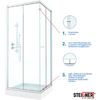 STEIGNER Joint de douche pour paroi en verre, 30cm, vitre 3,5/4/5mm, joint d'étanchéité PVC droit pour les cabines de douche réctangulaires, UK04 - Transparent