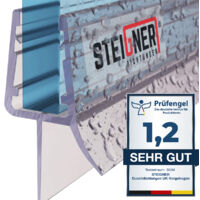 STEIGNER Joint de douche pour paroi en verre, 130cm, vitre 3,5/4/5mm, joint d'étanchéité PVC droit pour les cabines de douche réctangulaires, UK13