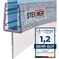STEIGNER Joint de douche pour paroi en verre, 50cm, vitre 6/ 7/ 8 mm, joint d'étanchéité PVC droit pour les cabines de douche réctangulaires, UK10