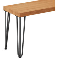 LAMO Manufaktur Tabouret pour salle à manger 30x30x47 cm (l x L x h), pied en métal modèle Simple Noir / couleur rustique, LSB-01-A-003-30-9005S