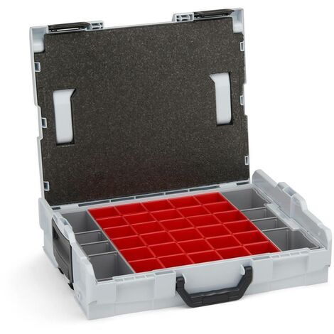 BOSCH-SORTIMO System L-BOXX 102 grau & Inset-Boxen-Set A3 & Deckeleinlage | Werkzeugkoffer