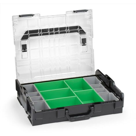 D3 schwarz 102 L-BOXX transparent Deckel System & BOSCH-SORTIMO Inset-Boxen-Set