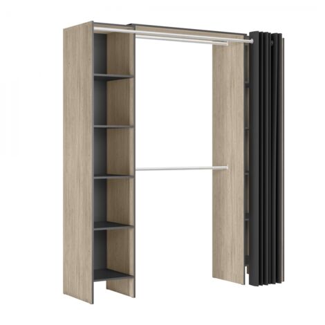 VESTIDOR ABIERTO CON CORTINAS BASTET 10 - Grafito / Natural (1/5)