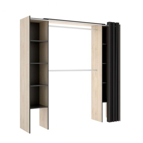VESTIDOR CON CORTINAS BASTET - Grafito / Natural