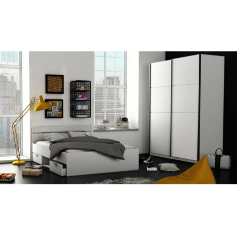 CAMA MATRIMONIAL CON CAJONES ALASKA - Blanco