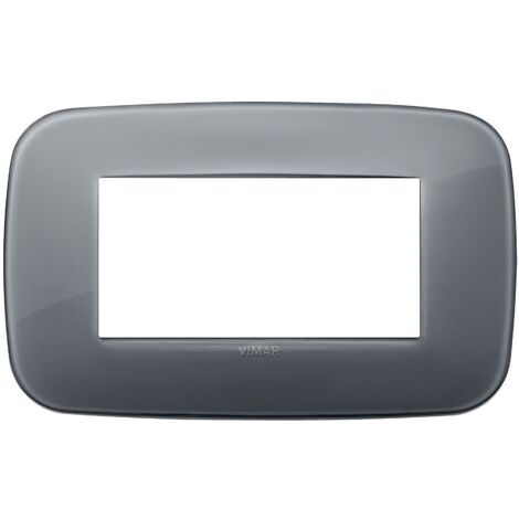 Placca Rond&ograve; 4 Moduli Vimar - Grigio Grafite, Per Prese E Interruttori, Tecopolimero, Design Moderno