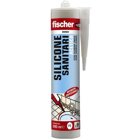 Silicone bianco a base acetica per l'impiego in ambienti sanitari Fischer SAS BI