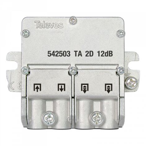 Mini derivatore a 2 vie sistema EasyF derivazione 12dB Televes 542503