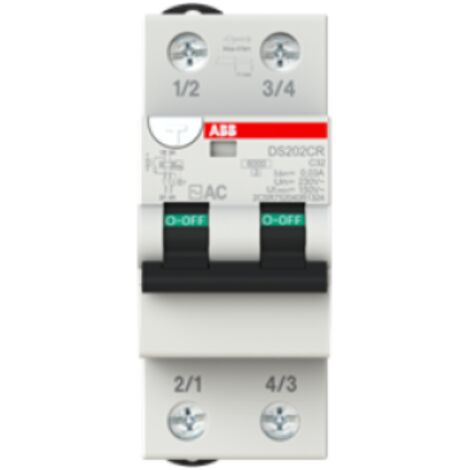 Interruttore differenziale ds202cr 6ka 2p ac c32 30ma abb ds202crc32ac30 (1/3)
