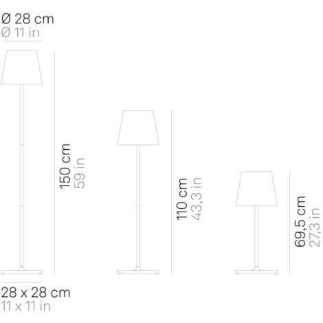 Lampada LED 2700-3000K da terra/tavolo dimmerabile Bianca Poldina Pro XXL  6.5W IP54 ZAFFERANO LD0360B3