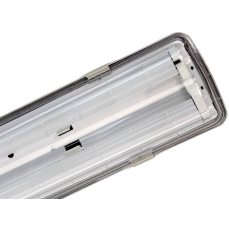 PLAFONIERA STAGNA 2 NEON LED TUBO T8 G13 60-120-150 CM 220V SOFFITTO IP65 - Foto 4