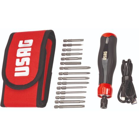 Giravite elettrico in astuccio con inserti 16 pezzi Usag U03240801 (1/6)