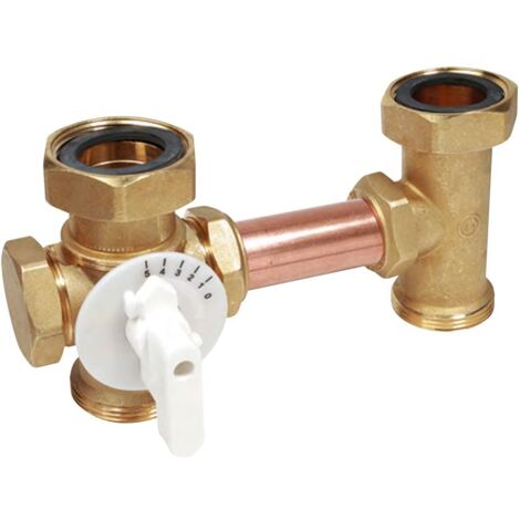 Valvola miscelatrice a 3 vie a sfera con attacco 1" 1/2 Giacomini R296Y001 (1/2)