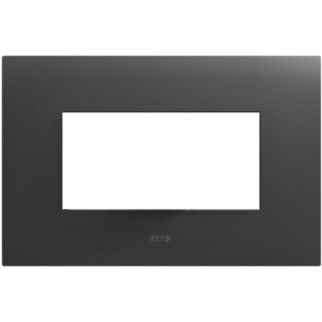 Placca rettangolare in metallo Grigio scuro Smart44 4 moduli AVE 44PSM4GTK
