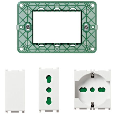 Kit aprile 2025 prese supporti e coprifori Bianco Vimar Plana 14999.22