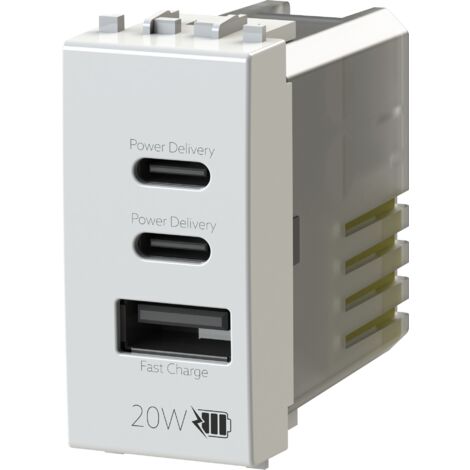 Caricatore USB 3A per Vimar Plana con 3 porte USB 4BOX 4BUSB20WCCA.V14
