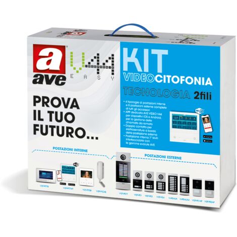 Kit monofamiliare 2 fili non espandibile monitor LCD 5" Ave KV01-1PIT5BAP