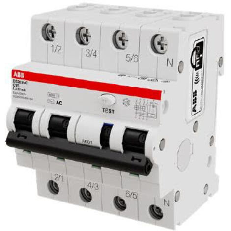 Interruttore Magnetotermico Differenziale 6kA, AC, Curva C, 20A 30mA 3P+N